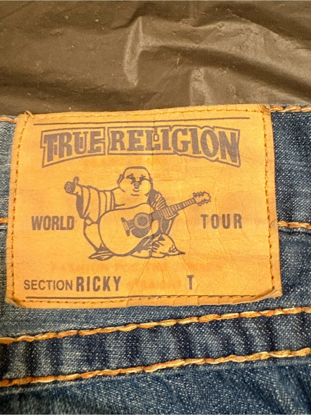 True Religion Men's Distressed Medium Blue Straight Jeans